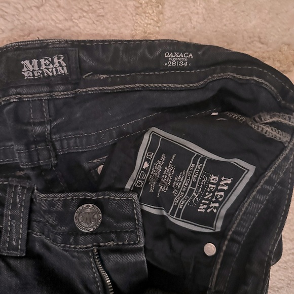 MEK Denim slightly distressed black OAXACA skinny jeans - size 28 - Picture 8 of 10